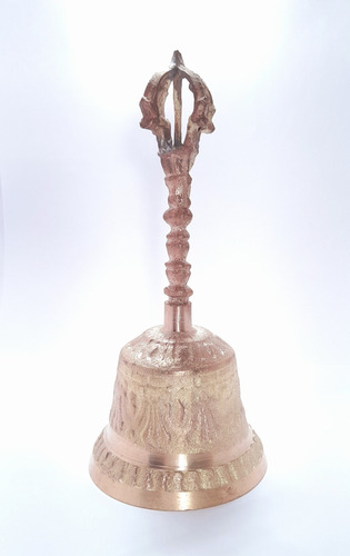 Campana  Tibetana De Nepal En Bronce 17cm De Altura