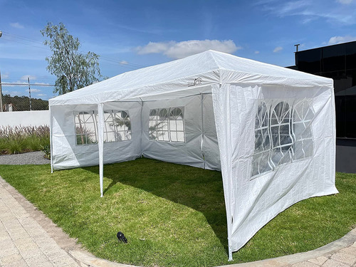 Toldo 6x3metro Carpa Gazebo Pergola Plegable Portable Blanco
