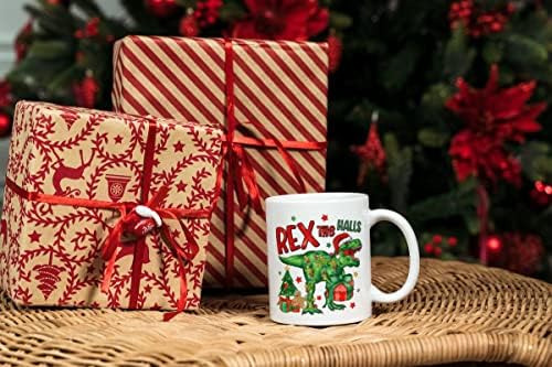 Rex The Halls T-rex Taza De Café Lindo Día Festivo Navidad A