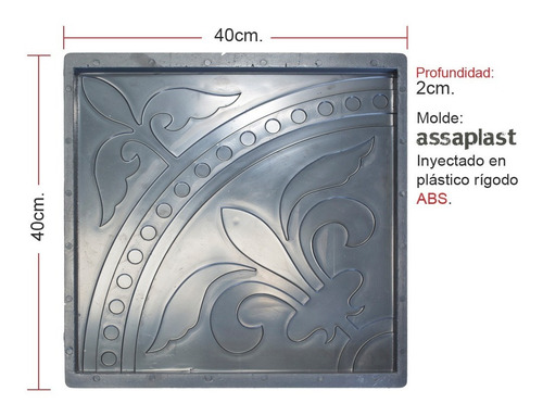 Moldes Para Piso, Baldosas, Mosaicos Florentino Color Gris Oscuro