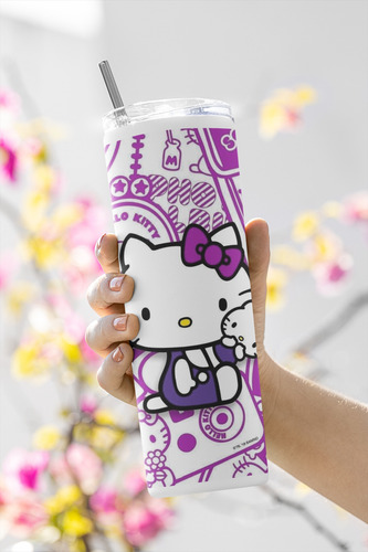 Termo Cabo 20 Oz. Hello Kitty Moño Morado