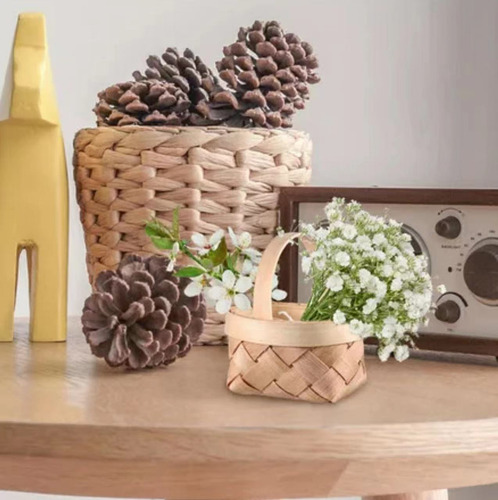 Cesta Pequeña De Mimbre Para Astillas De Madera, 10 Unidades