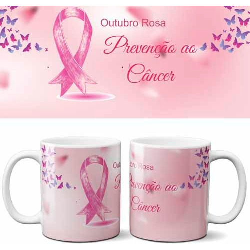 Pack 50 Estampas Artes Canecas Outubro Rosa Canecas Mockups