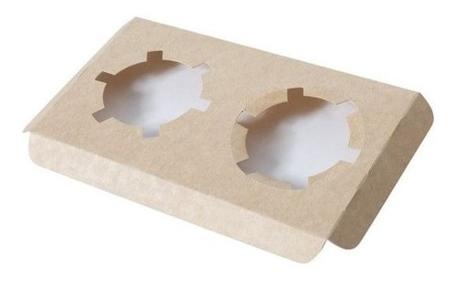 10 Cajas Cartón Con Visor Para 2 Cupcake O Muffins O Queques