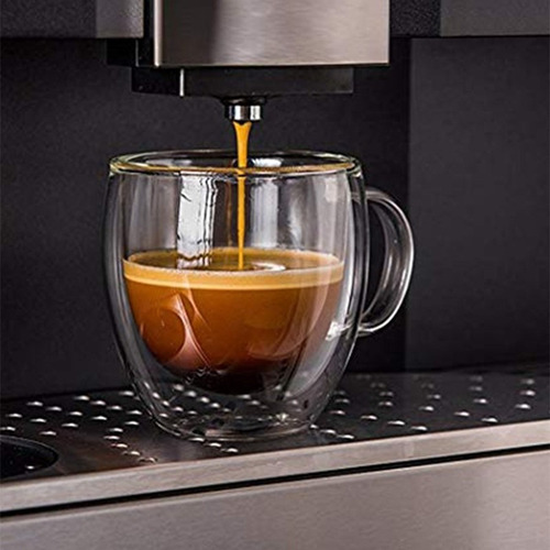 Imagen 6 de 7 de Pack 2 Tazas De Vidrio Doble Pared Café Té 250 Ml Cappuchino
