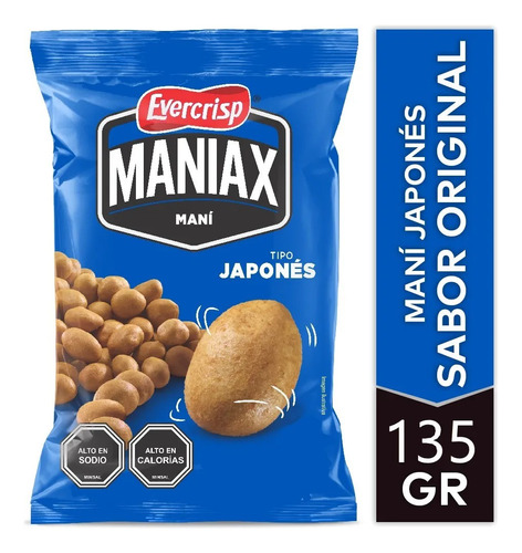 Mani Japones Evercrisp Maniax Sabor Original 135g