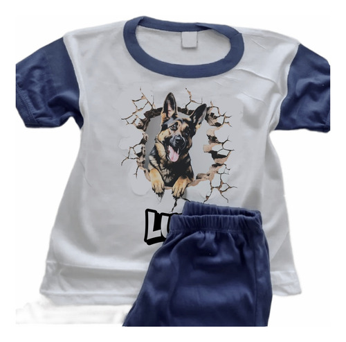 Pijamas Perros Boxer Infantiles Estampado Con Nombre 6402