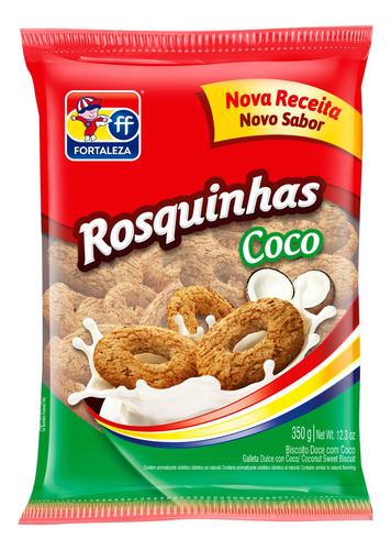 Biscoito Rosquinha Coco Fortaleza Pacote 350g