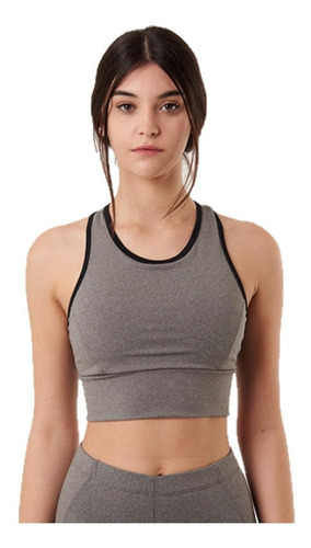 Top Deportivo Largo Mujer Vlack Maiba Gris Melange