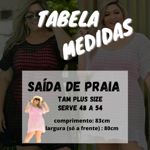 Imagem 3 de 8 de Saída De Praia Plus Size Vestido Tricô Preto Branco Verão