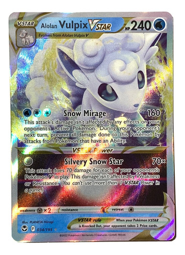 Cartas Pokemon Alolan Vulpix Vstar