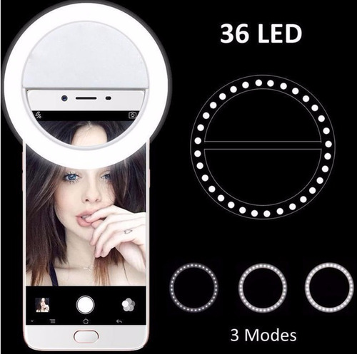 de 36 años aro de luz LED de iluminación nocturna selfie complementaria mejora la oscuridad de Fotografía para Smartphone AUTOPkio Selfie Light Selfie Luz del anillo 