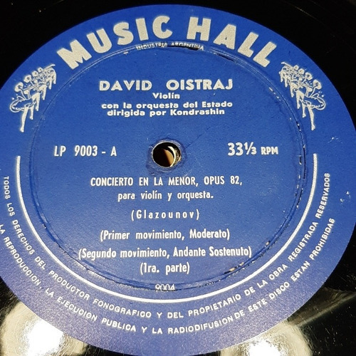 Sin Tapa Microsurco David Oistraj Music Hall Vm0