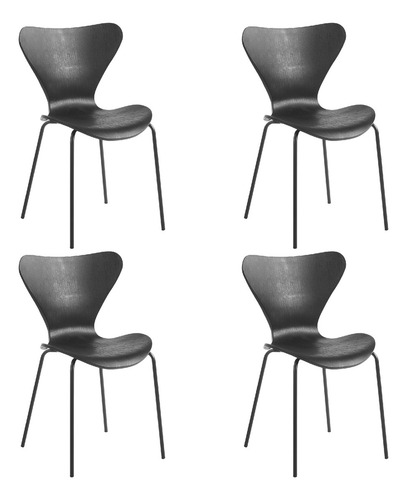 Set De 4 Sillas Curvas De Comedor Top Living Belica