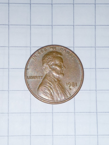 One Cent Lincoln 1981-d Us$ , Moneda De 3,15 Grs.