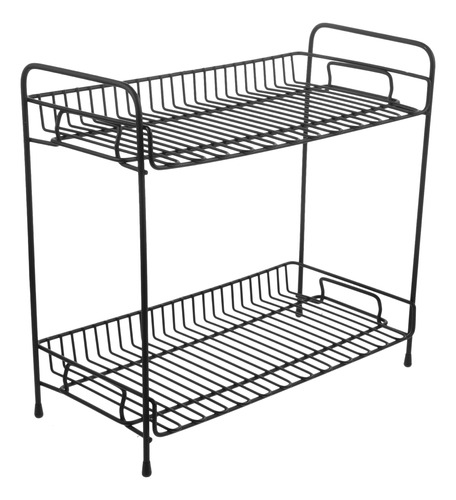 Estante De Almacenamiento De Hierro Forjado Negro De Varios