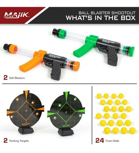 Kit 2 Pistolas + Target Juguete Ball Blaster Shooter Niño