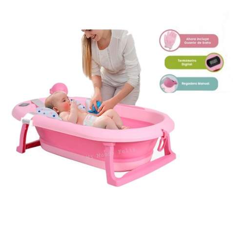 Bañera Para Bebes Plegable Portatil Con Termometro Jelly