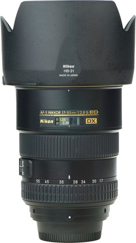 Objetiva Nikon Zoom 17-55mm 2.8g Ed Afs Dx Novinha !! Nikon Preto (Usado)