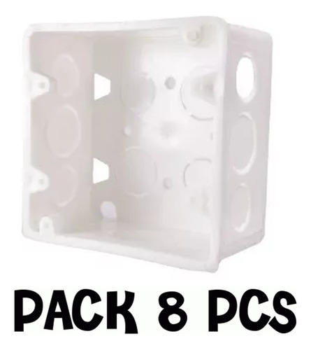 Cajetin Plástico 4x4 Blanco Económico 3/4 - 1/2 Pack 8 Pcs