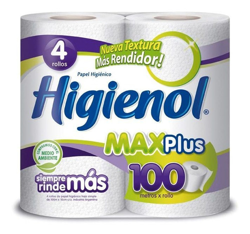 Pack X 10 Unid Papel Higienico  Max Plus 4x100 Mt Higienol
