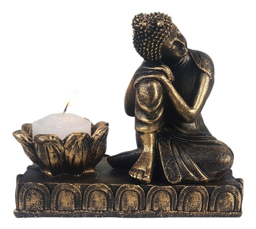 Buda Hindu Tailandês Castiçal Ou Incensário Decoração Resina