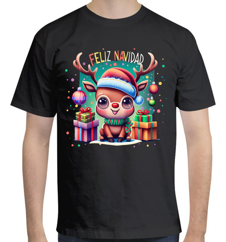 Playera Navidad - Reno Con Regalos - Esferas - Navidad