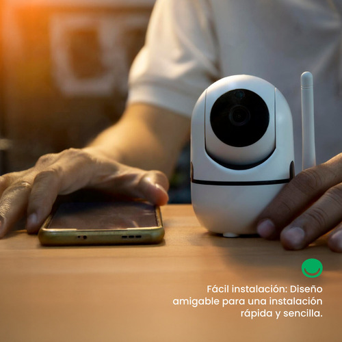 Cámara de Seguridad con Hd Color Blanca Hog01 Domo Giro 360° Audio Bidireccional con Sensor de Movimiento y Luces Led Infrarrojas