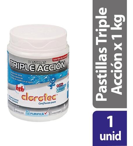 Imagen 2 de 9 de Pastillas De Cloro Triple Accion 1 Kg Clorotec