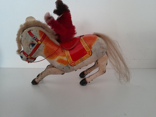 Juguete Antiguo De Chapa A Cuerda ,caballito (Usado)