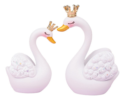 H 2x Figuritas De Cisnes De Pareja Pequeña, Colección De