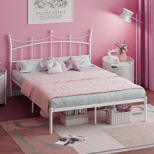 Base De Cama Matrimonial Weeho C/cabecera D Princesa Blanco