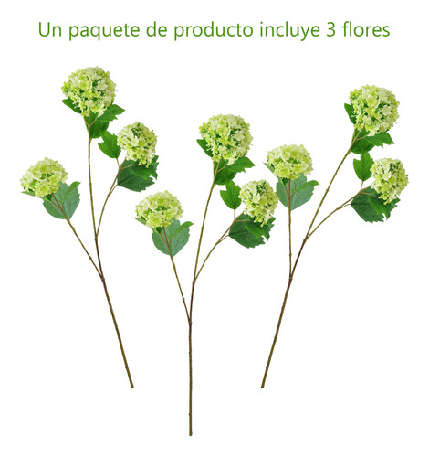 3 Ramos Flores Artificiales Hortensias Decorativa Boda Fiest