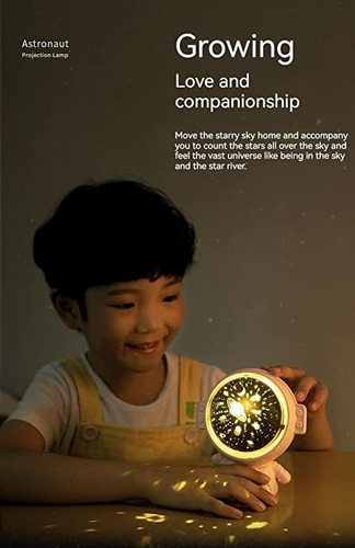 Lampara Led Recargable Astronauta Bebe Proyector Bebe 174 Color De La Estructura Astronauta Color De La Pantalla Azul-blanco