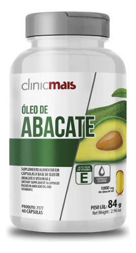 Óleo De Abacate Clinic Mais 60 Cápsulas 1000mg 84g