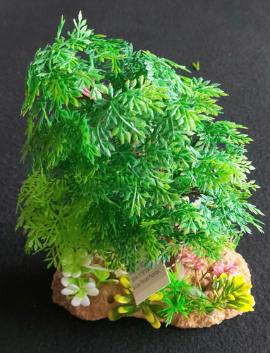 Planta Artificial/acuario/ Terrario 23 Cm Base Resina(sc93)