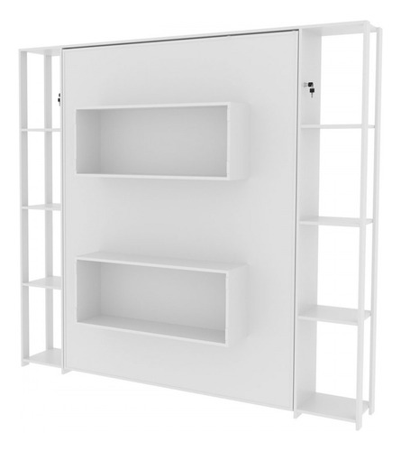 Cama De Casal Articulada 8 Prateleiras 2 Nichos Branco