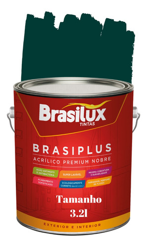 Tinta Parede Semi Brilho Verde 3,2l Brasiplus Lavável