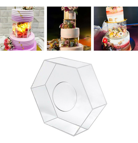 Caja De Centro De Mesa Hexagonal De Soporte De Pastel