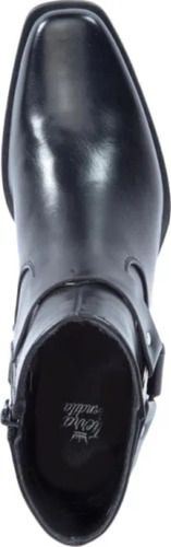 Botin Vaquero Mujer Tacon Tapa Estribo Biker Cierre Lateral