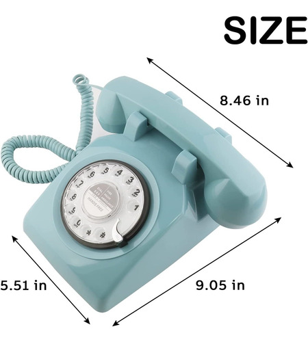 Sangyn Teléfono Retro Rotativo Estilo Años 60 Teléfono Ca...