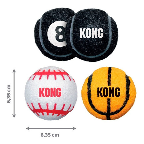 Imagen 2 de 9 de Kong Sport Balls Juguete Pelota Perros Medium Pack X3-