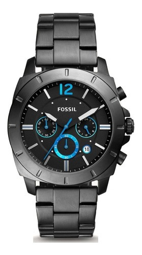 Reloj Fossil Bq2167 Privateer Sport Caja 45mm Humo Acerado Color del fondo Humo/Azul