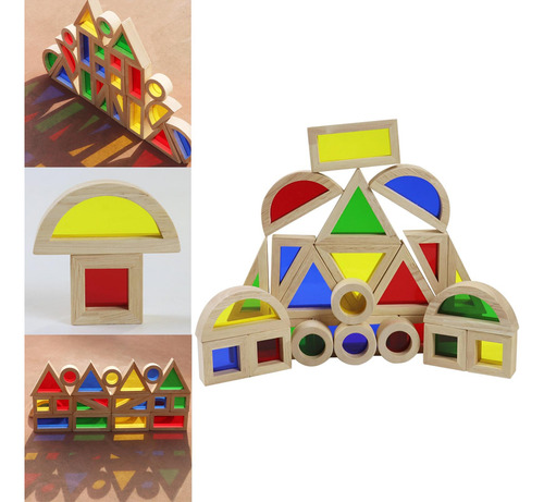 Rainbow Blocks Reflection Diy Construction Building Para