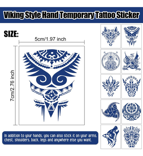 Tatuagens Temporárias Realistas Estilo Asteca E Viking Aresv