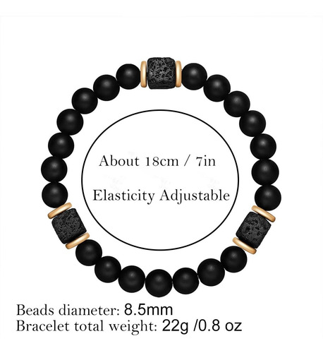 Ónix Preto E Pérolas De Pedra De Lava, Pulseiras, Joias, Pre