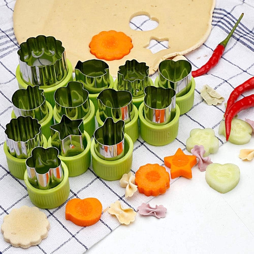 Juego De 12 Moldes Para Cortar Frutas Y Verduras Con Cuchara