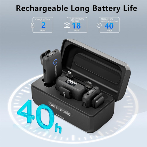 Microfone sem fio Saramonic Blink500b2+ para iPhone Andr