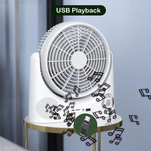 Radio Portátil Con Bocina Bluetooth Usb Con Ventilador Recar