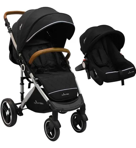 Cochecito Bebé Premium Baby Paseo Travel System Con Huevito Color Gris  oscuro